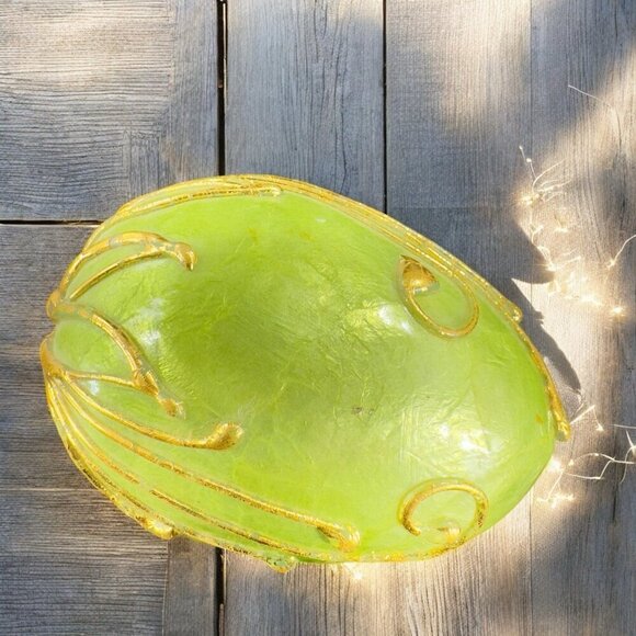 Katherine's Collection Retired Large Egg Green Painted Gold Lines Figurine VTG - Picture 2 of 13